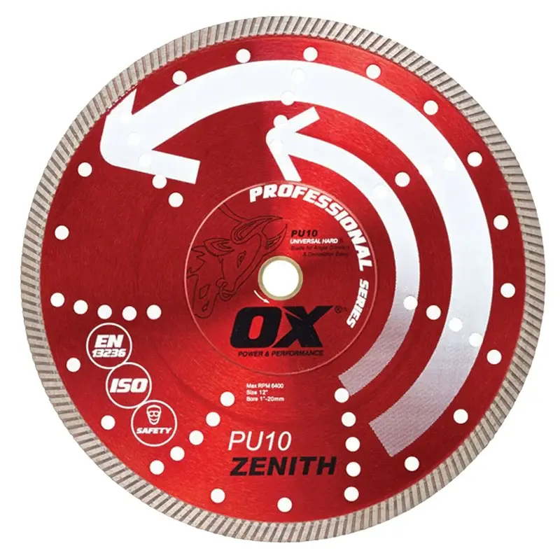 OX Professional PU10 Superfast Universal Tough OX-PU10-9 Blade, 9 Dia, 7/8 to 5/8 Arbor, Steel Cutting Edge