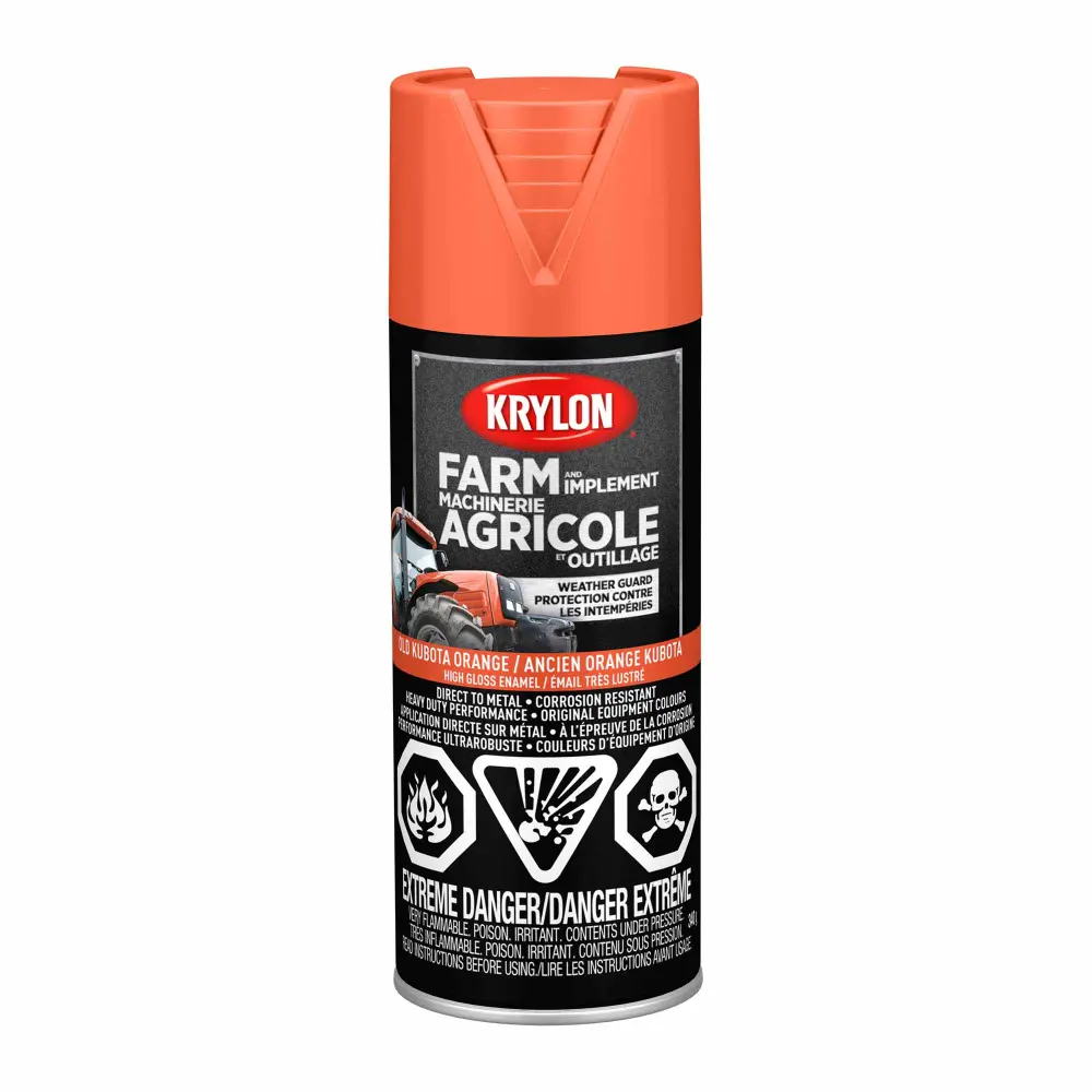 Krylon Farm and Implement Spray Paint High Gloss Old Kubota Apricot, 340 g