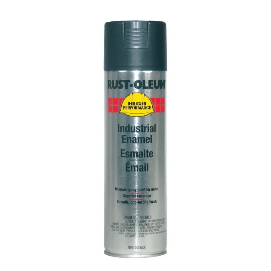 Rust-Oleum High Performance V2100 System Enamel Aerosol, 15 oz Can, Flat Jet-black 6 Pack