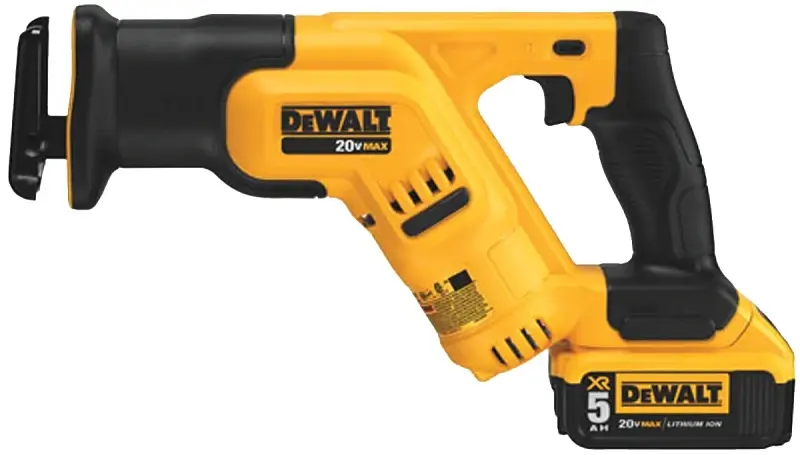 DEWALT DCS387P1 Series Reciprocating Saw Kit, Battery Included, 20 V, 5 Ah, 1-1/8 L Stroke, 0 to 2900 spm