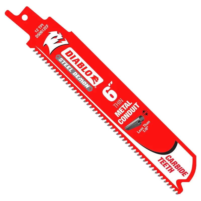 Diablo Steel Demon DS0612CF3 Reciprocating Saw Blade, 6 L, 12 TPI, Carbide Cutting Edge