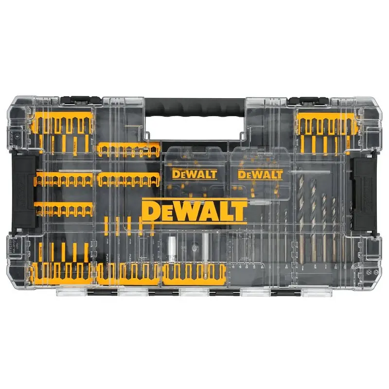 DEWALT FlexTorq DWANGFT100SET Screwdriver Bit Place, 100-Piece, HSS, Black/Yellow, Black Oxide