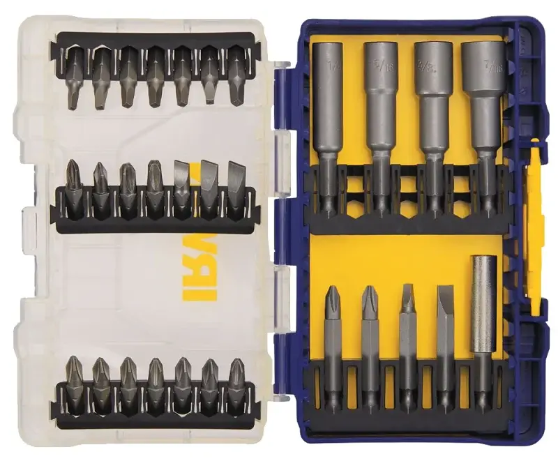 Irwin IWAF1230 Screwdriver Bit Set, 30-Piece; Comes : (2) #1 Phillips 1 Insert Bit, (7) #2 Phillips 1 Insert Bit