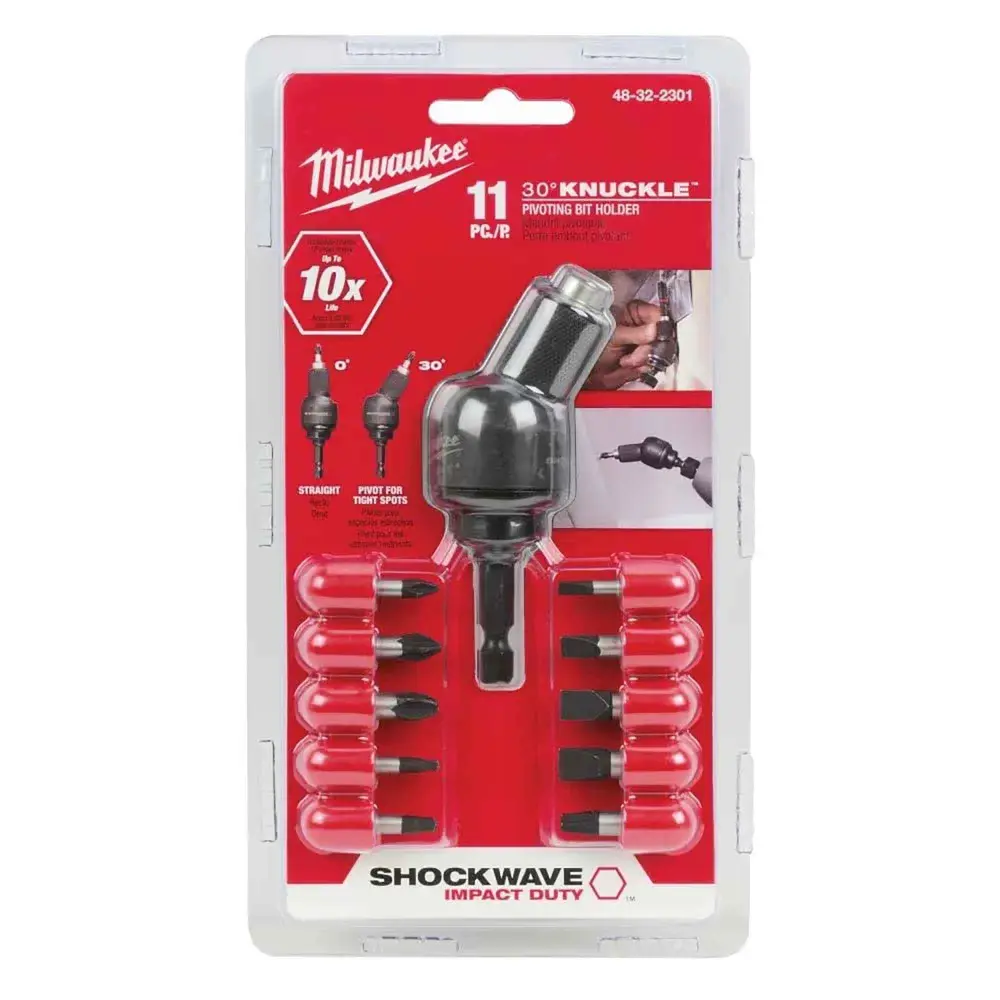Shockwave Impact Duty 30° Knuckle Pivoting Bit Holder Adjust, 11 Pieces