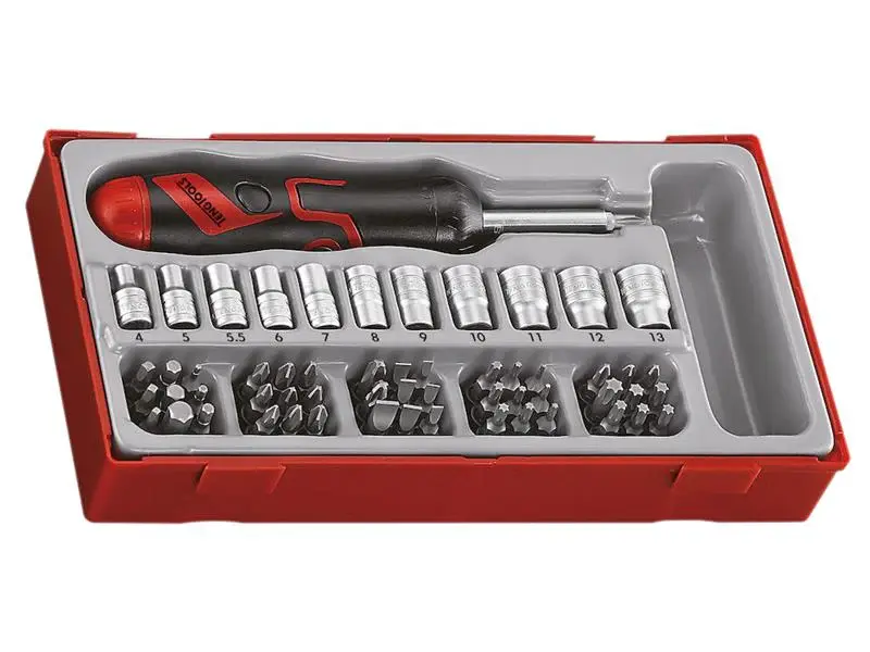 Teng Angled Ratcheting Bit Driver & Socket Place, 64 Piece
