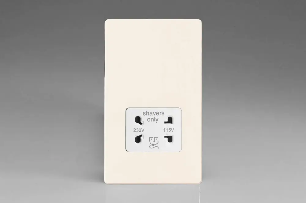 Varilight XDYSSWS.PD Screwless Primed Binary Voltage Shaver Socket 240V/115V