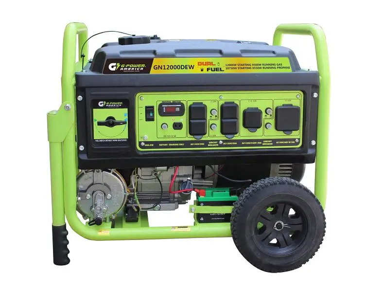 Green Power 12000 W Dual Fuel Generator Electrical Start, EPA Approved, GN12000DEW