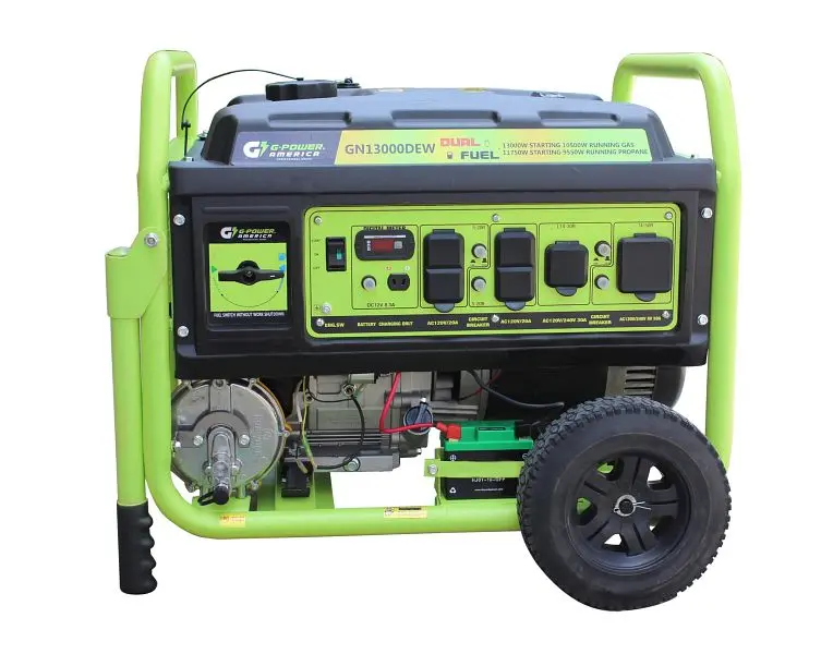 Sage Power 13000 W Dual Fuel Generator Electrical Start, EPA Approved, GN13000DEW Green Power