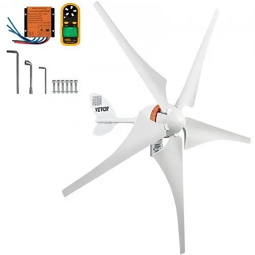 VEVOR Wind Turbine Generator, 12V/AC Wind Turbine Kit, 400W Wind Power Generator, 5 Blades, MPPT Regulationler, YFLFDJKZQF...