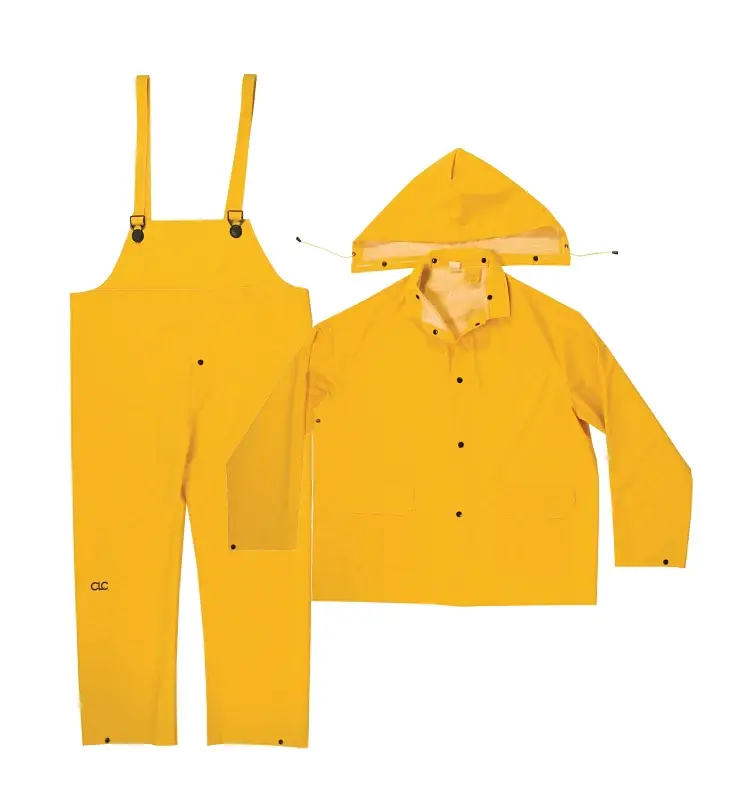 CLC R101X Rain Suit, XL, PVC, Yellow, Take-off Collar