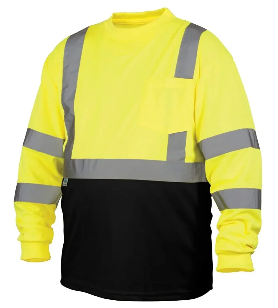 Pyramex Safety RLTS3110BX2 RLTS31B Series T-Shirt Hi-Vis Lime Lengthy Sleeve