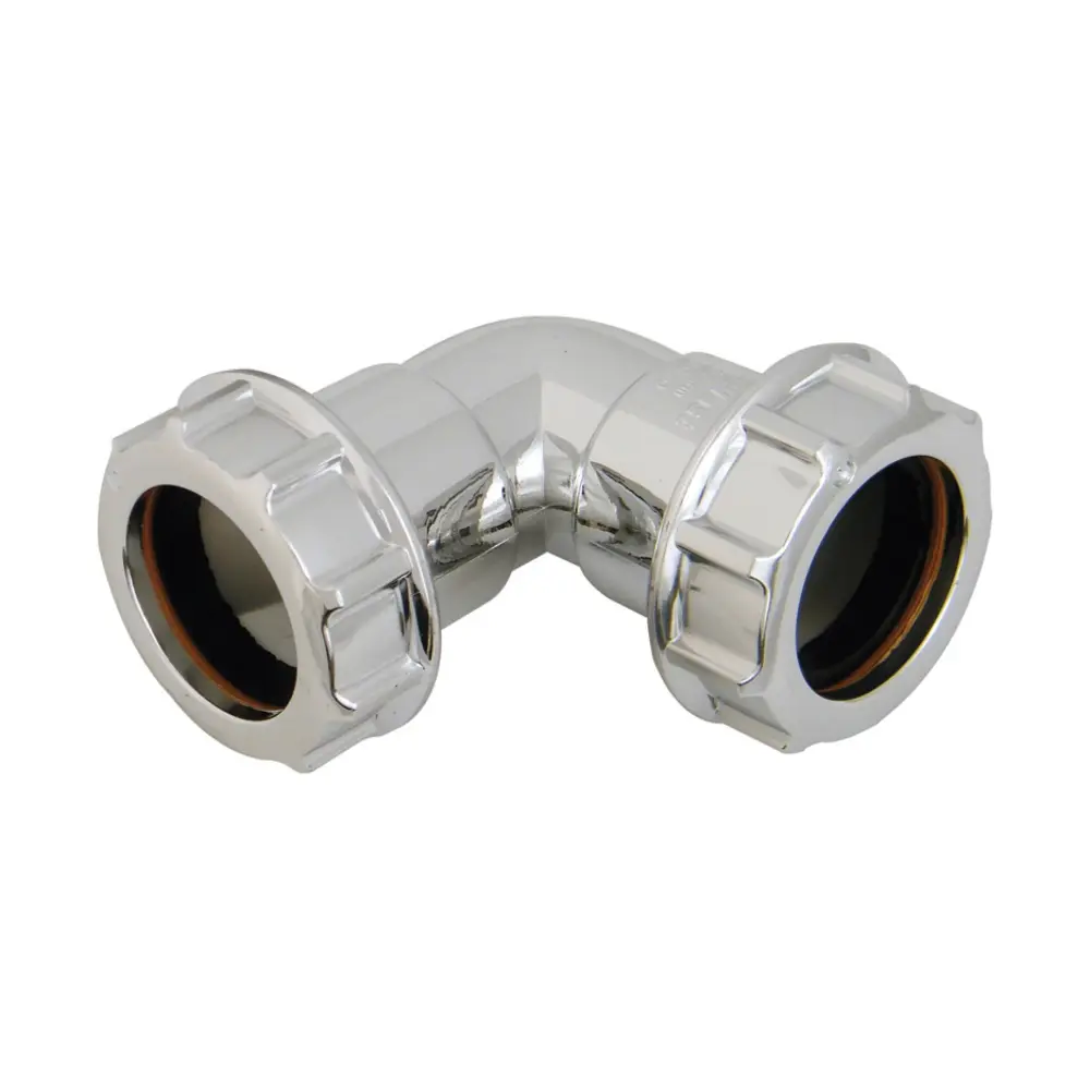 FloPlast Compression Waste 90' Bend 40mm Shiny metal