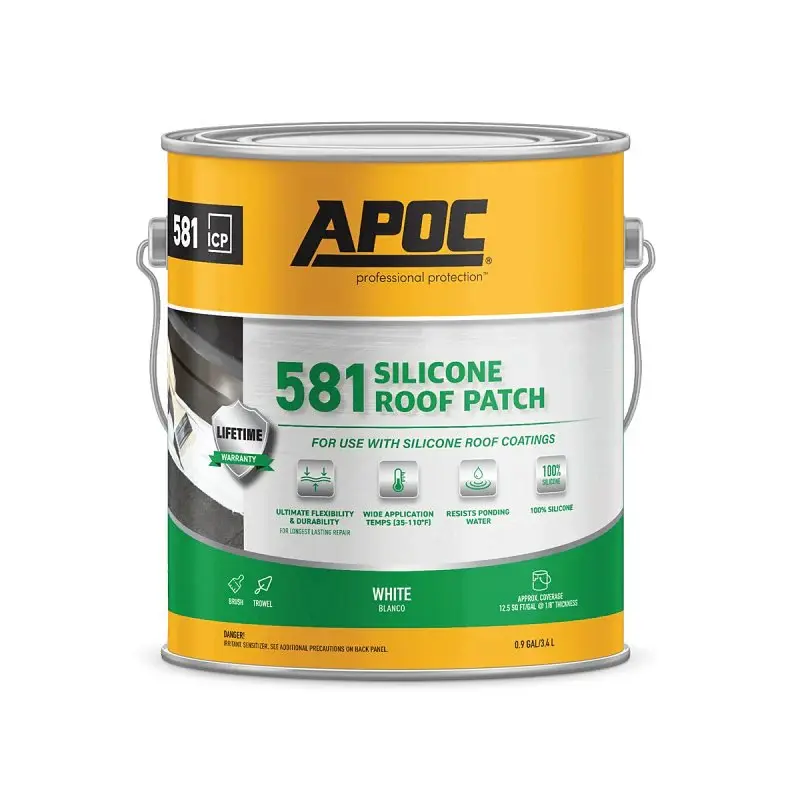APOC Armor Flash AP-581 Series AP-5811 Silicone Roof Patch, Snow, Liquid, 1 gal, Pail
