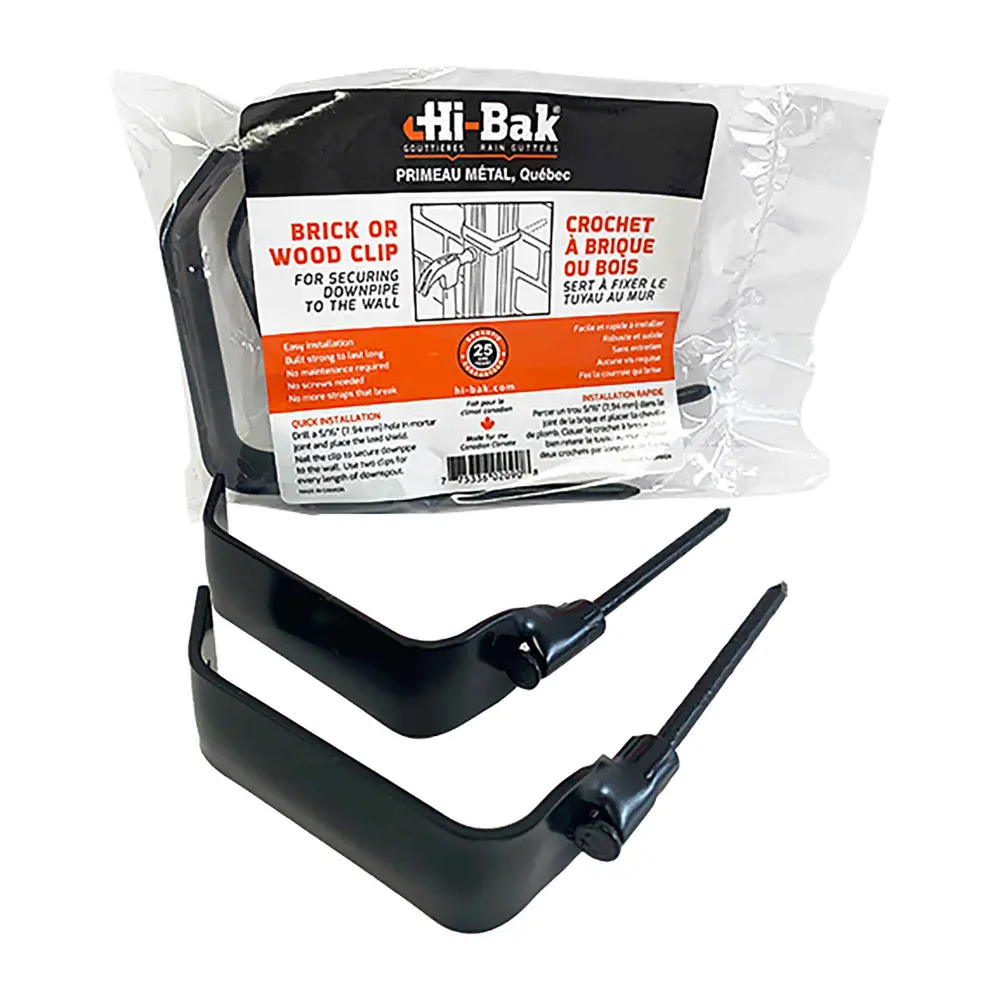 Fastener 2'' x 3'' Gutter Downpipe Brick and Wood, Charcoal (2 Units)
