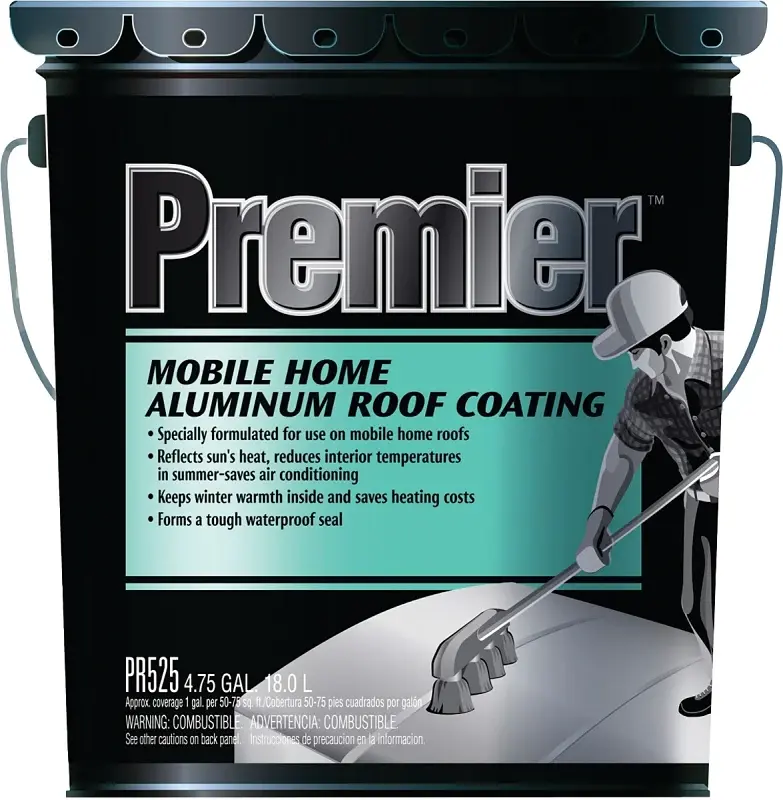 Henry PR525070 Roof Coating, Platinum, 18 L Pail, Silver
