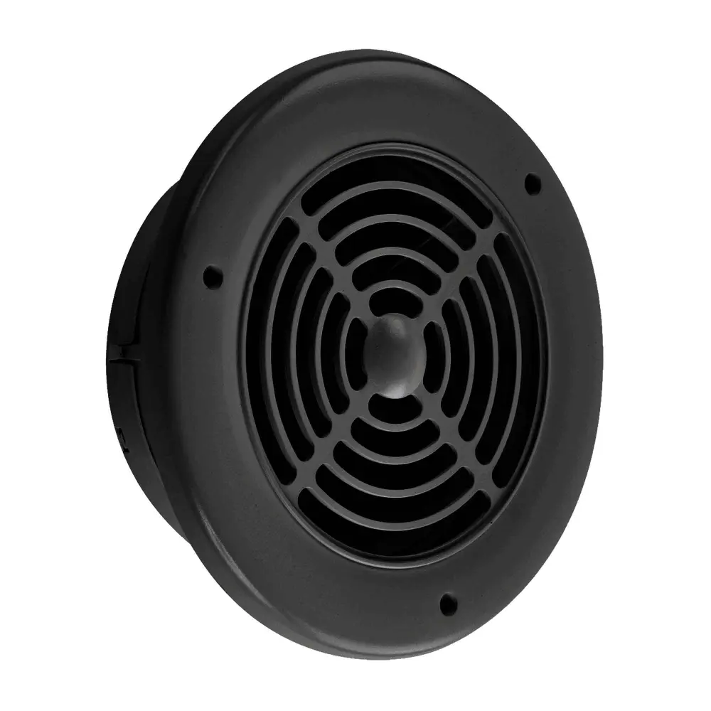 Round Black Soffit Exhaust Vent, 4" and 6"