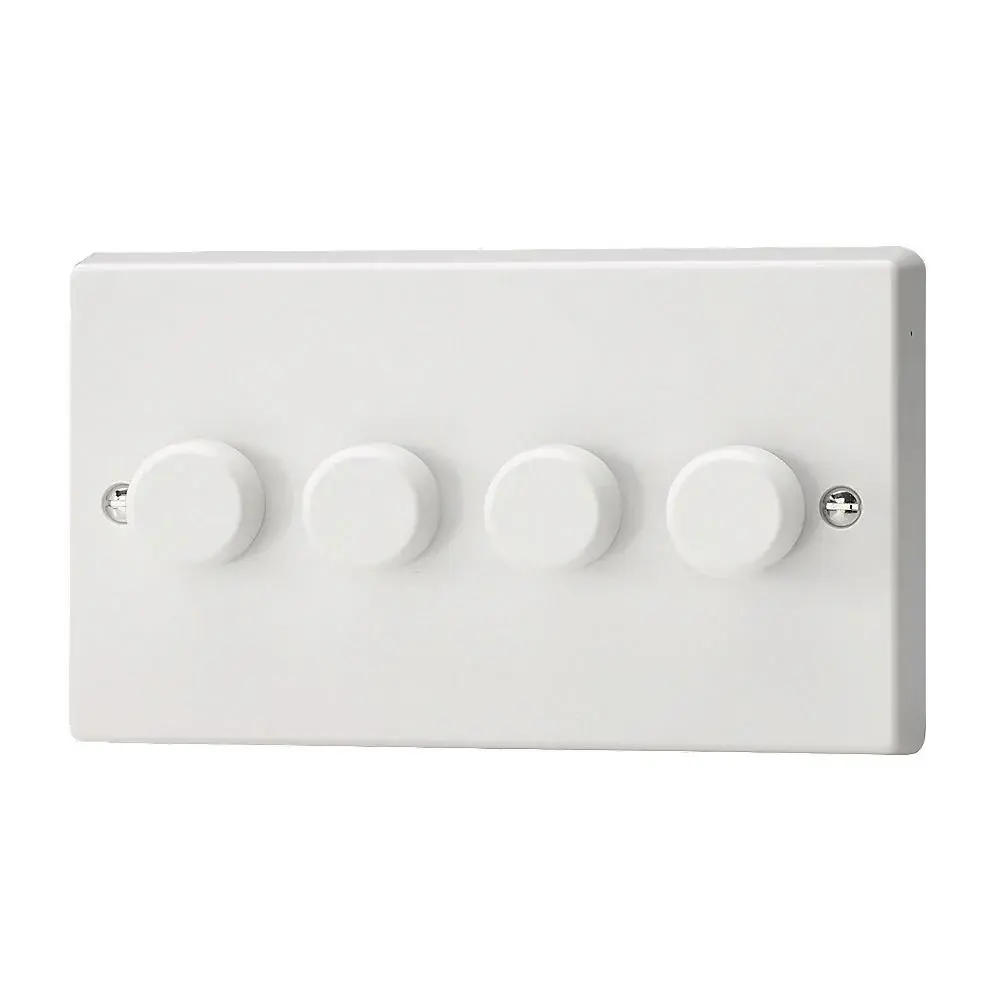 Varilight 4-Gang 2-Way Push-On/Off Rotary Led Dimmer 4 X 0-120W (1-10 Leds) (Twin Plate)