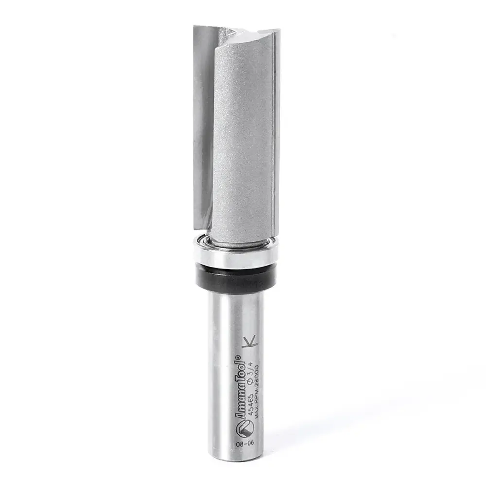 Amana Tool 45465 Carbide Tipped Flush Trim Plunge Template 3/4 D x 1-3/4 CH x 1/2 Inch SHK w/ Upper Ball Bearing Router Bit