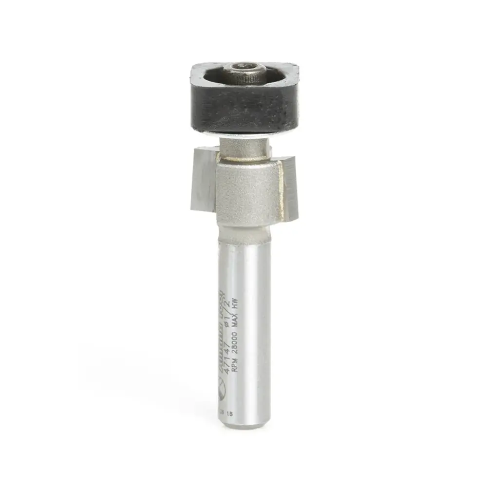 Amana Tool 47147 Laminate Trimmer Euro TM Square Bearing 1/2 Dia x 19/64 Cut Height x 1/4 Inch Shank Carbide Tipped Router...