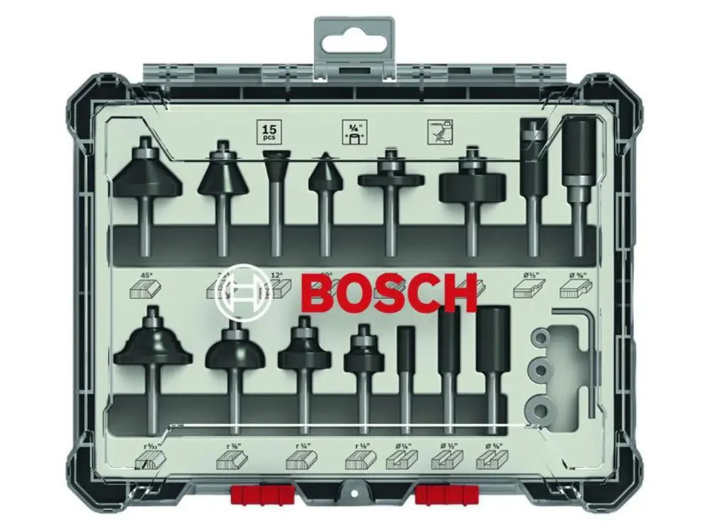 Bosch Powertool Accessories Pro Router Bit Mixed Place, 15 Piece