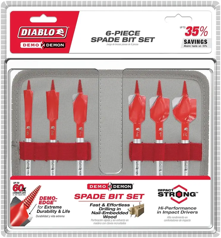Diablo Demo Demon DSPD4920-S6 Spade Bit Place, 6-Piece, HSS