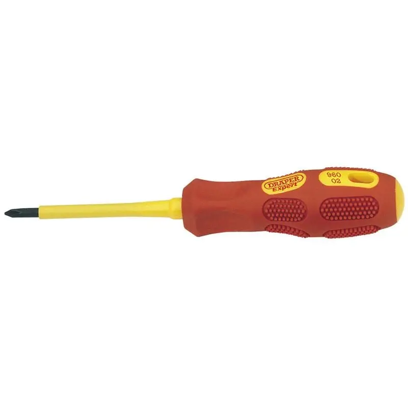 Draper 960CSB VDE Approved Entirely Insulated Cross Slot Screwdriver, No.1 x 80mm (Sold Loose) - (69225)