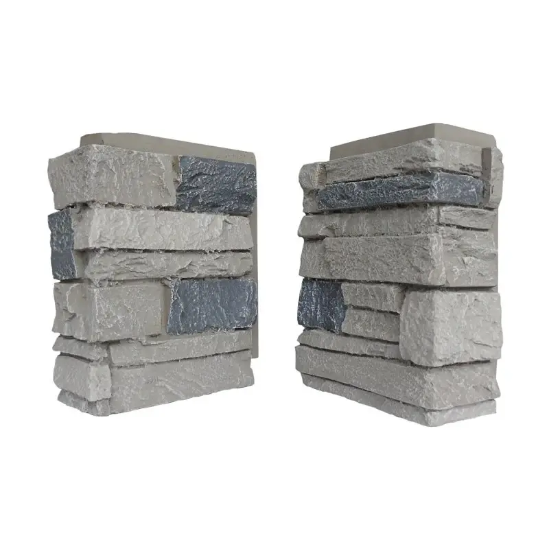 DuraKwik Stone 308ATC Siding Corner, 13 L, 10 W, 4 Robust, Interlocking Edge, Ledgestone Profile, Arizona Trail