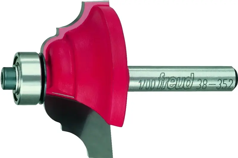 Freud 38-352 Router Bit, 1-5/8 Dia Cutter, 2-5/16 OAL, 1/4 Dia Shank, 4-Cutter, Carbide