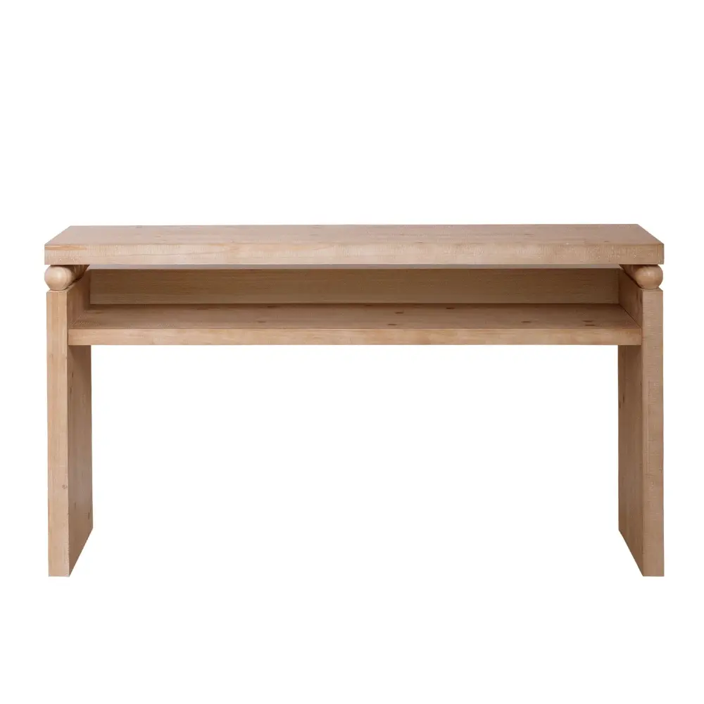 Modern Rustic Console Table, Wood Entryway Table Shelf & Decorative Bead Detail - Genuine