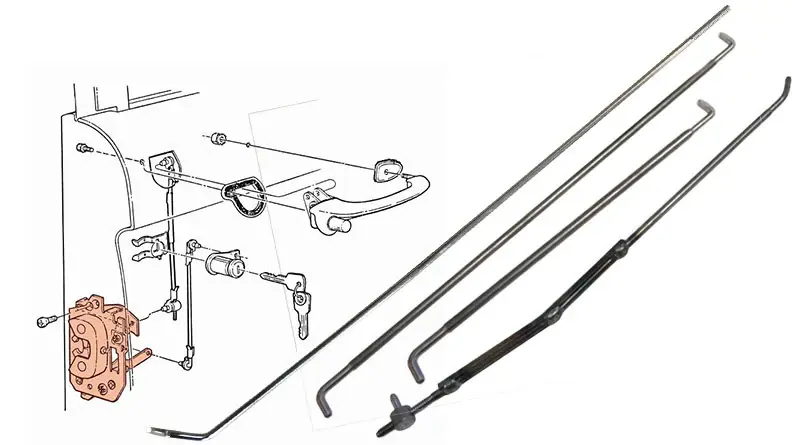 Passenger Door Rod Kit, 1966-77 Ford Bronco