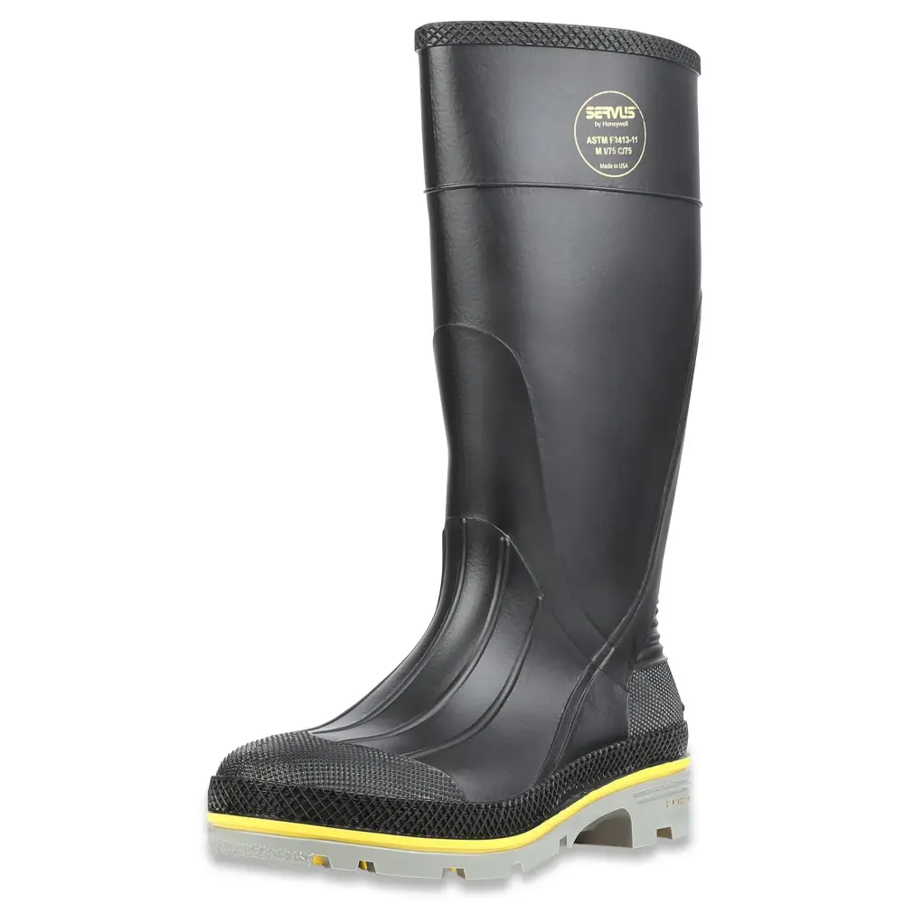 Honeywell Safety 75109-12 Servus XTP Chemical Resistant Men's Safety Hi Boot, Size-12, Black/Yellow/Grey (75109-BLM-120)