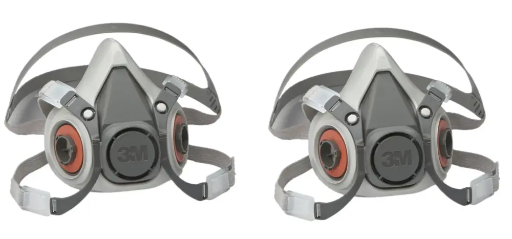 3M Half Facepiece Multi-use Respirator 6100/07024(AAD), Respiratory Protection VlzXfN, 2Pack (Small)