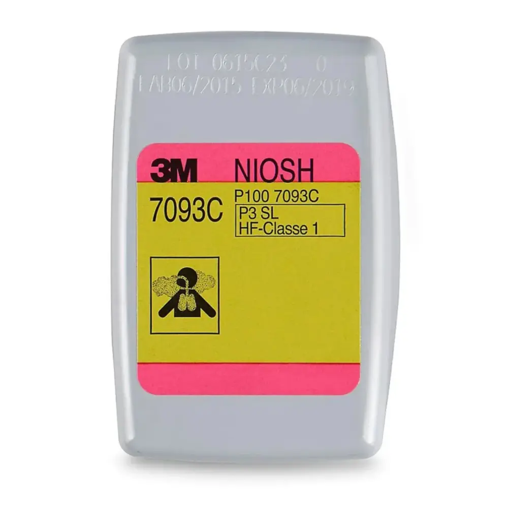 3M™ Hydrogen Fluoride Cartridge/Filter 7093C, P100, Nuisance Level Chemical-free Vapor and Acid Gas Relief 6 PAIRS