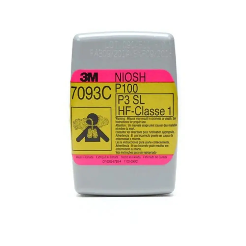 3M™ Hydrogen Fluoride Cartridge/Filter 7093CB, P100, Nuisance Level Green Vapor and Acid Gas Relief 6 Pairs