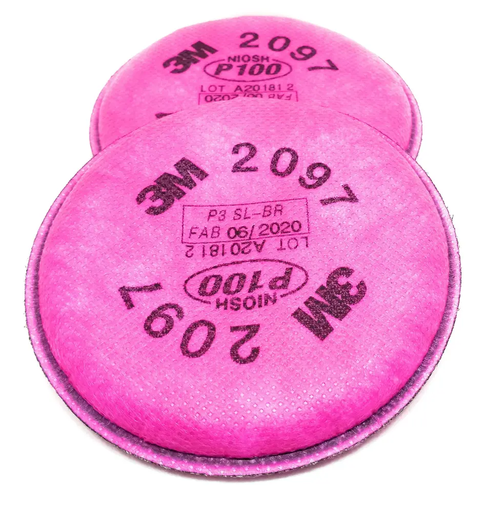 3M Particulate Filter 2097, Nuisance Level Natural Vapor Relief, P100, 1 CASE (Packs 2, 50 Packs per Order)