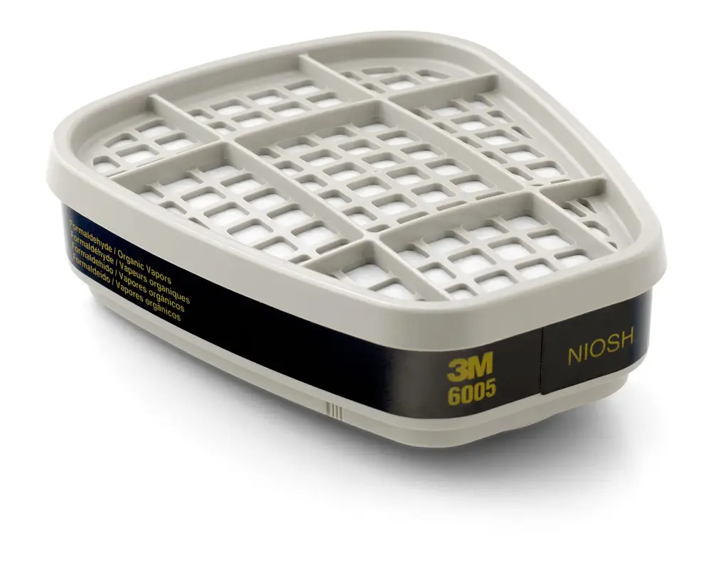 3M Respirator Cartridge 6005, 1 Pair, Enhances Protect Against Formaldehyde and Organic Vapors