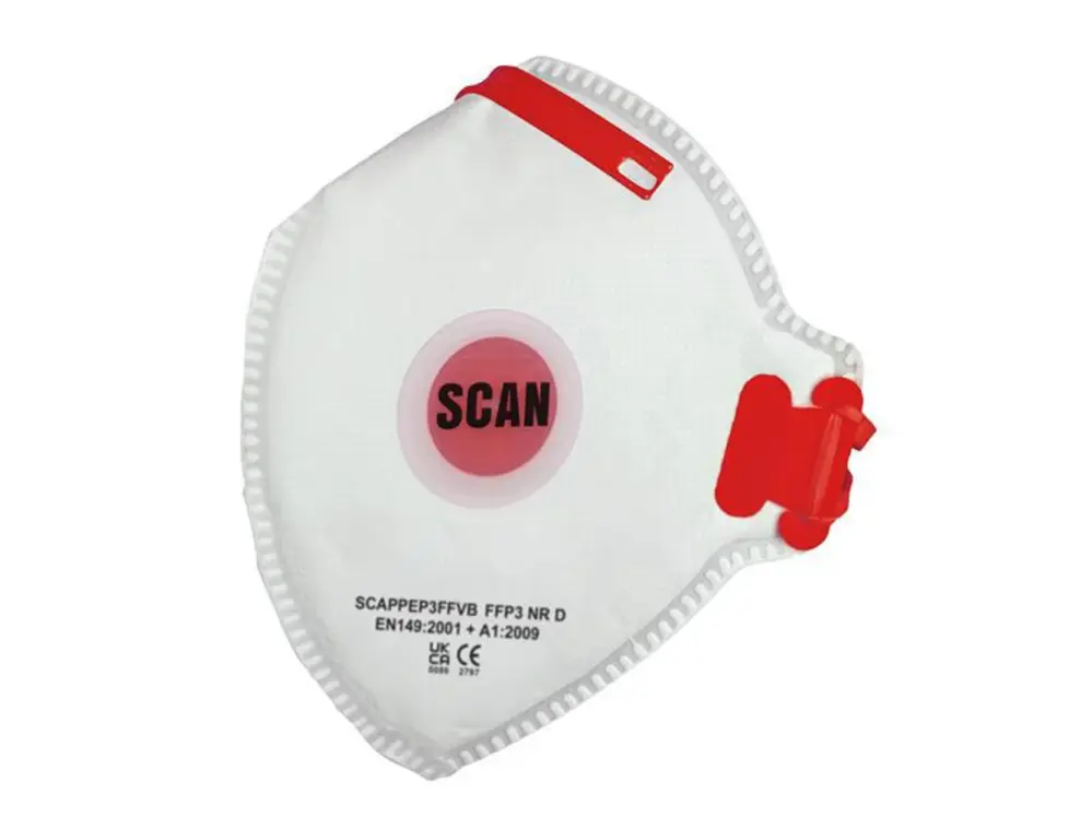 Scan Fold Flat Disposable Valved Disposable Mask Ffp3 Protection (Pack 10)