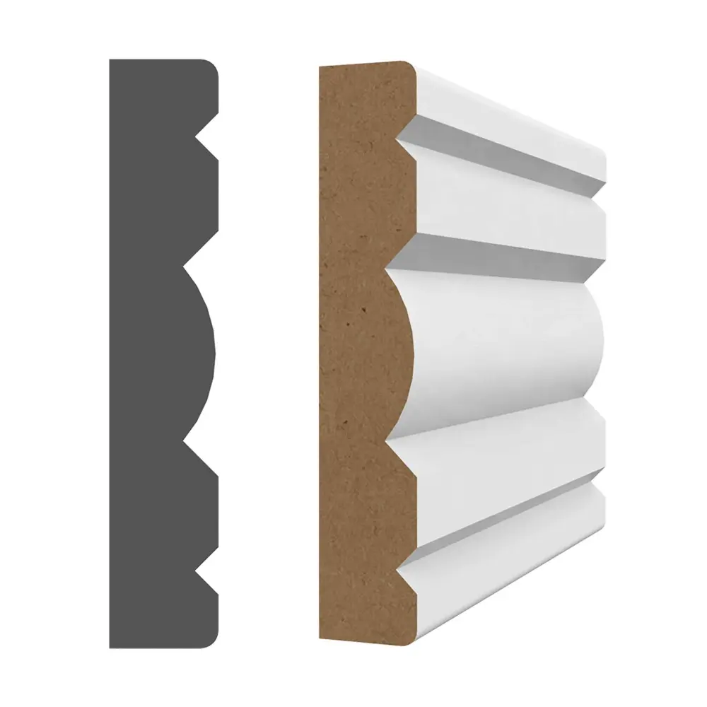 5/8" x 3-1/8'' x 7'-1" Chalk Primed MDF Casing