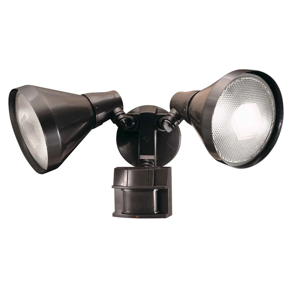 Metal and Plastic Outdoor Security Light 180° Motion Sensor, Bronze