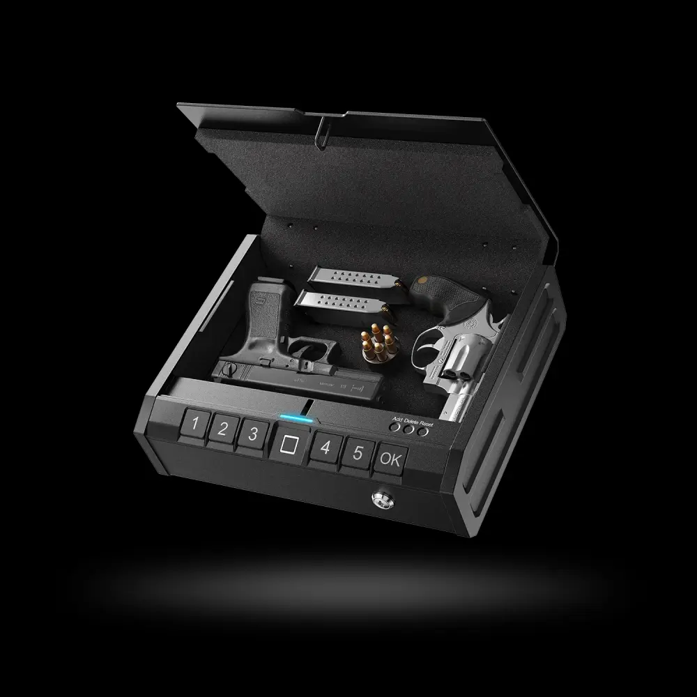 ONNAIS Iron Se Gun Safe Secure Box Fingerprint Keypad & Vital Access | ANSI Certified