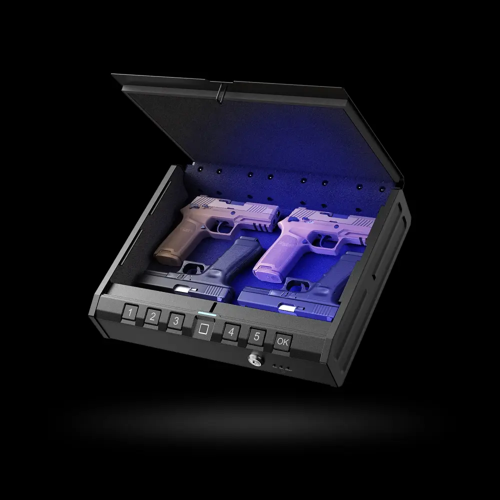 ONNAIS Iron Pro Max Gun Safe Secure Box Fingerprint Keypad & Vital Access Loud Siren