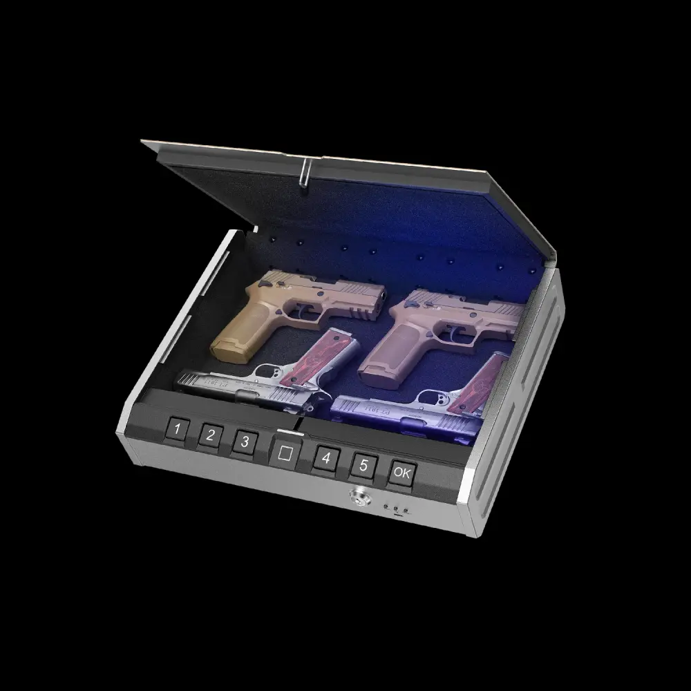 Refurbished - ONNAIS Iron Pro Max Type B Gun Safe Protected Box Fingerprint Keypad & Key Access