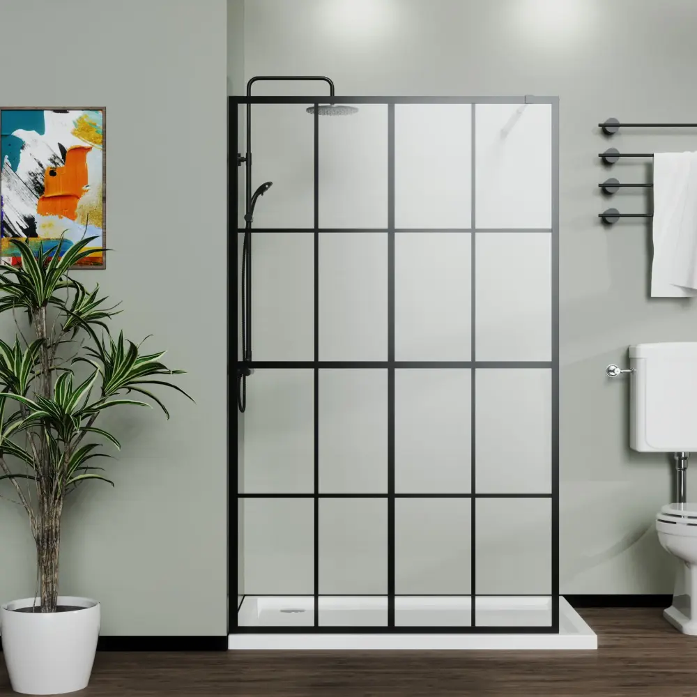 Shower Screen Walk Wet Room - Charcoal