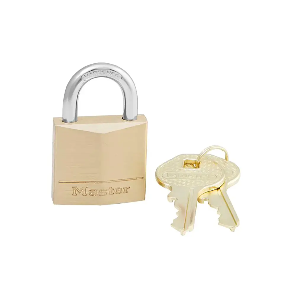 Solid Brass Body Padlock, 1-3/16'' Broad