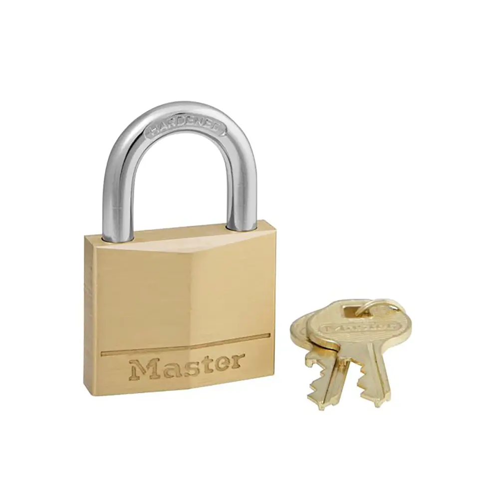 Solid Brass Body Padlock, 1-9/16'' Wide