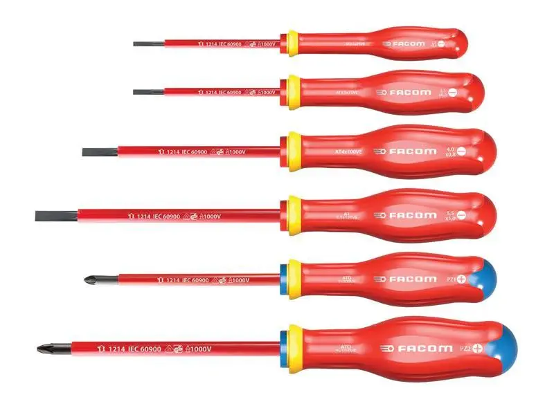 Facom Protwist VDE Screwdriver Adjust, 6 Piece SL/PZ