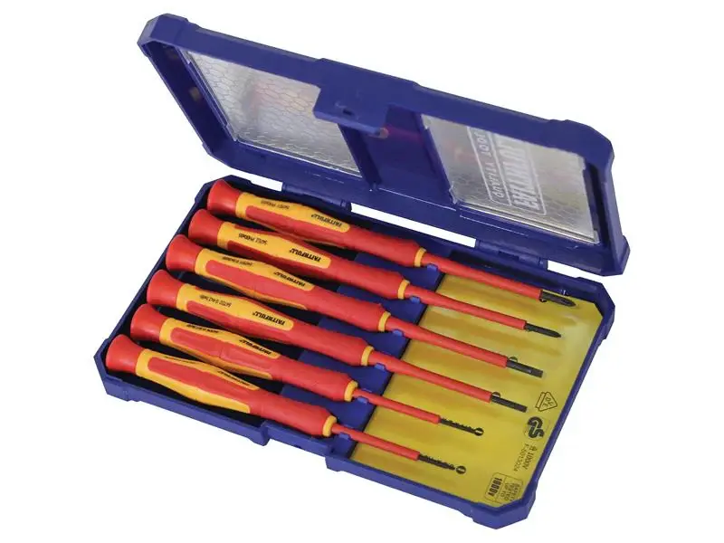 Faithfull Precision VDE Screwdriver Adjust, 6 Piece