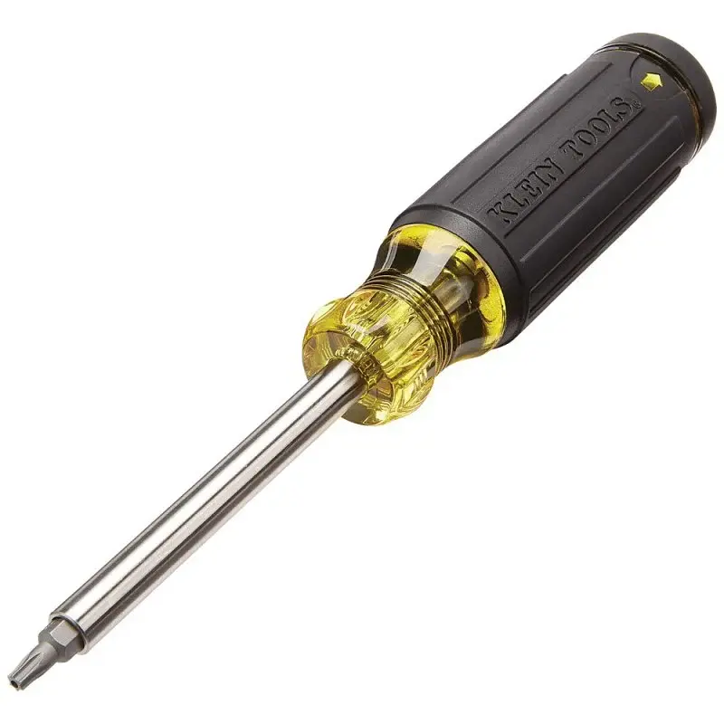 Klein Tools 32307 Multi-Bit Screwdriver, 1/4 Drive, 8.49 OAL, Synthetic Handle, Cushion Grip Handle