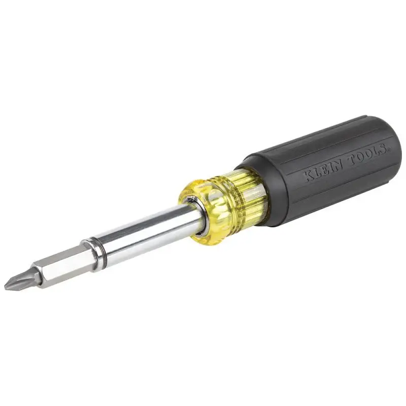 Klein Tools 32500MAG Magnetic Screwdriver/Nut Driver, 7.8 OAL, Plastic/Rubber Handle, Cushion Grip Handle