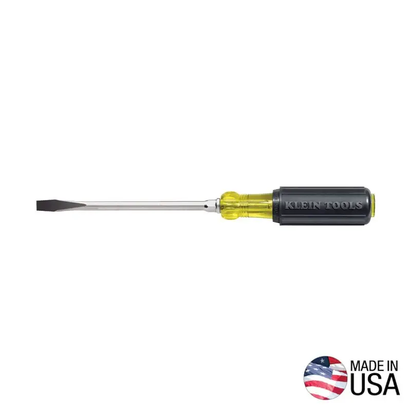 Klein Tools 602-4 Screwdriver, 1/4 Drive, Keystone Drive, 8-11/32 OAL, 4 L Shank, Acetate Handle